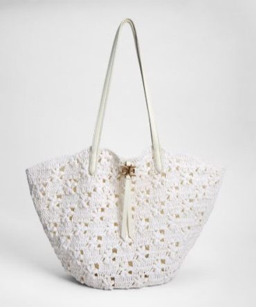LAYLA FLORAL RAFFIA FAN TOTE