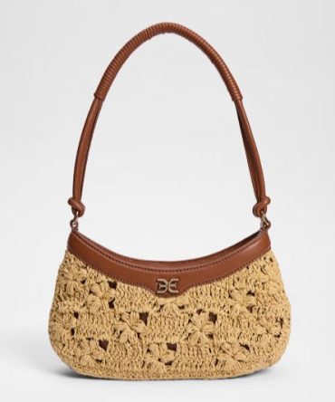 LAYLA FLORAL RAFFIA SHOULDER BAG