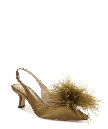 BIANKA FEATHER SLINGBACK PUMP