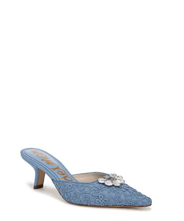 BRIT ORCHID KITTEN HEEL MULE